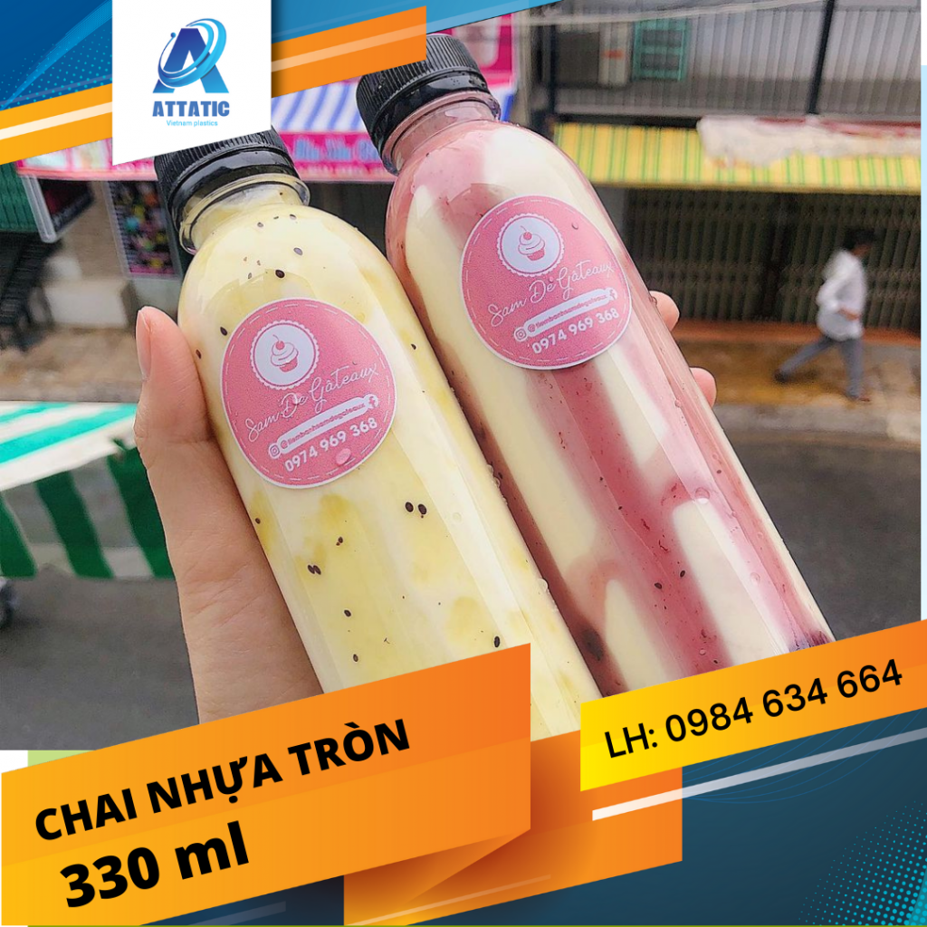 Chai Nhựa Tròn 330ML 